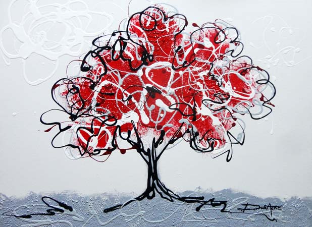 Modern acrylic painting tree